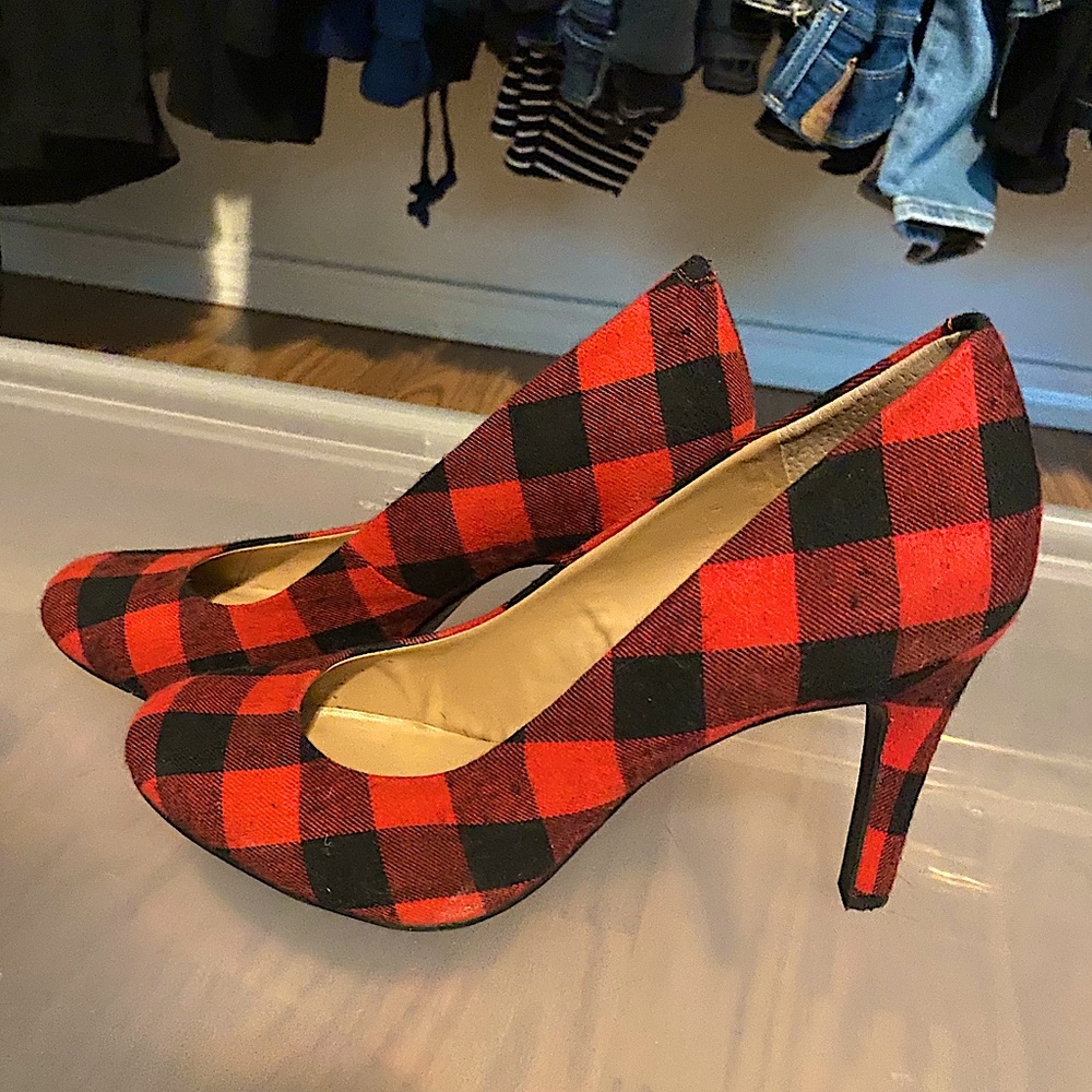 Kelly&Katie Buffalo Plaid Heels